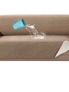 Waterproof Quilted Sofa Protector Slipcover - Tan